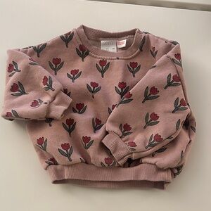 Zara Mauve Floral Toddler Sweatshirt